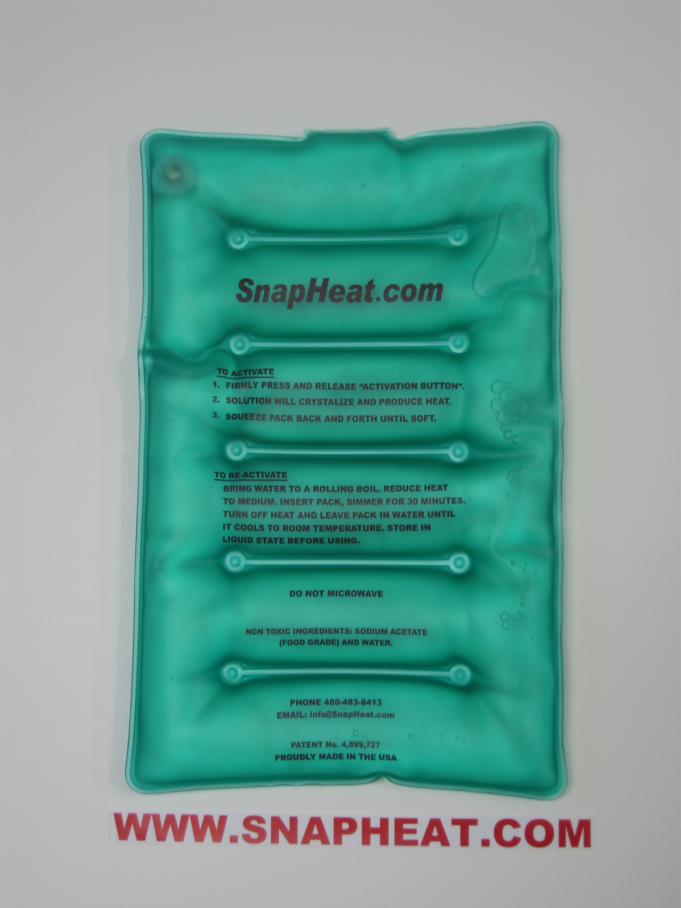 SnapHeat.com Portable Instant Reusable heat packs 4 pack  PROUDLY MADE IN USA 
