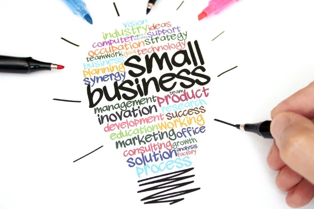 Image Source: Scorecv.org Description: Word Baloon shaped like a light bulb with Small Business, management, marketing, consulting, solution, process, development, education, success, working, support, occupation, industry, vision, ideas