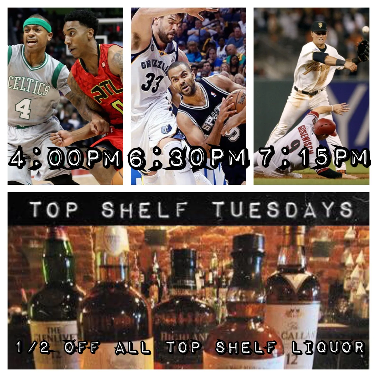 Top Shelf Tuesday - NBA Playoffs / Giants 