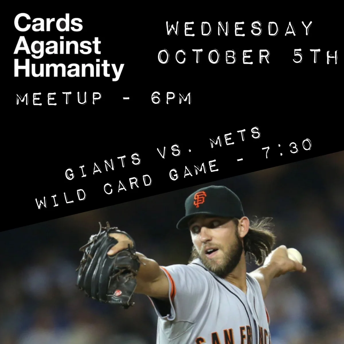 Cards Against Humanity Meet Up / Wild Card Playoffs: Giants vs. Mets