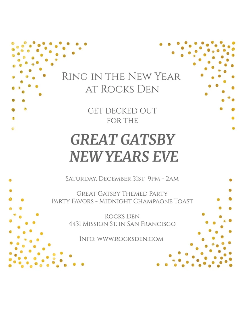 Great Gatsby New Years Eve