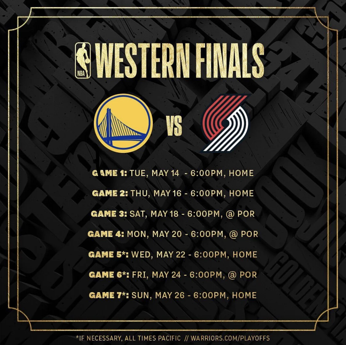 WARRIORS PLAYOFFS WESTERN CONFERENCE FINALS