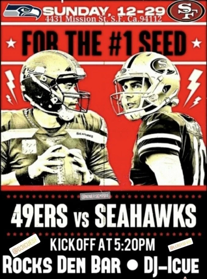 Niners watch party: Sunday Football Niners vs. Seahawks