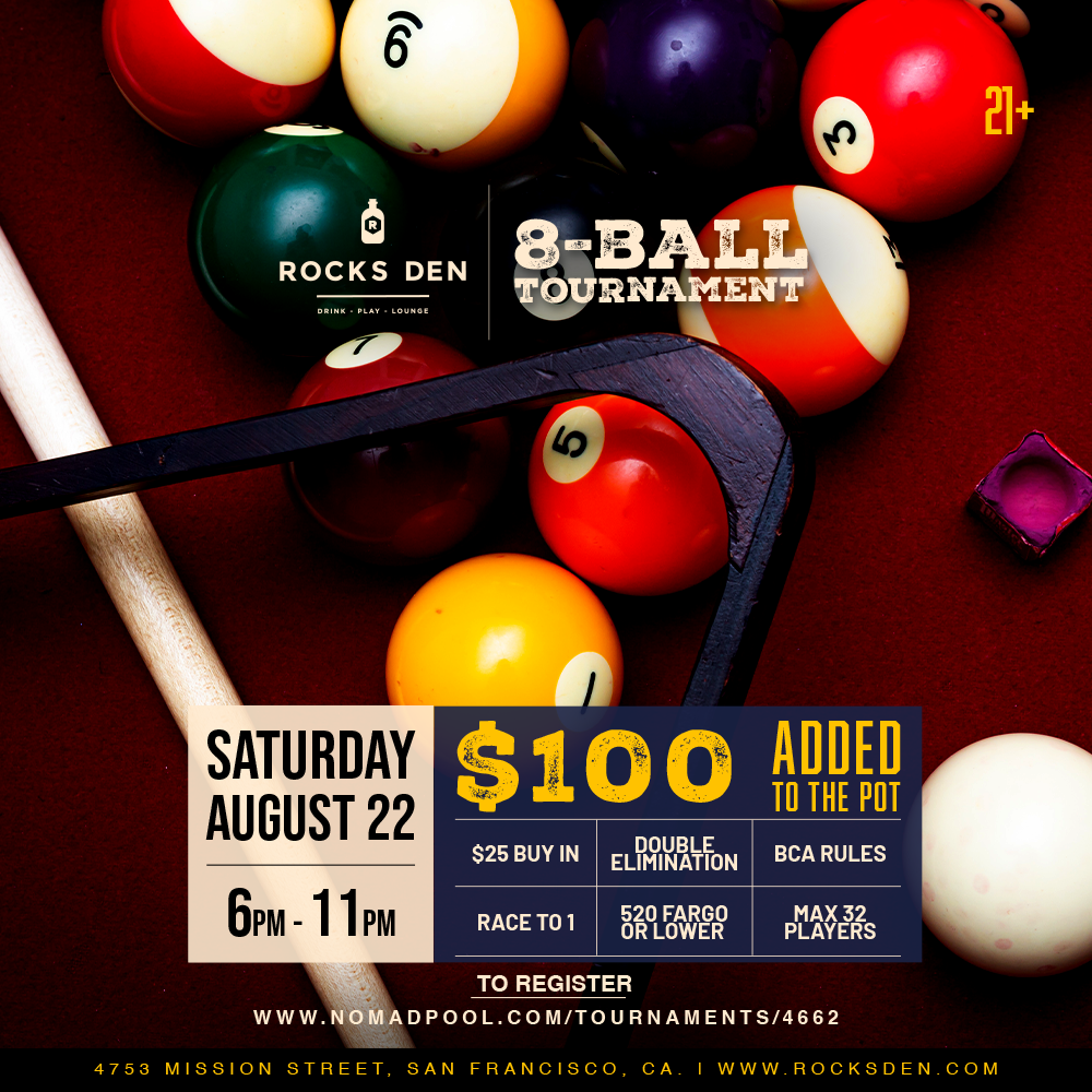 Rock's Den Monthly 8-Ball Tournament