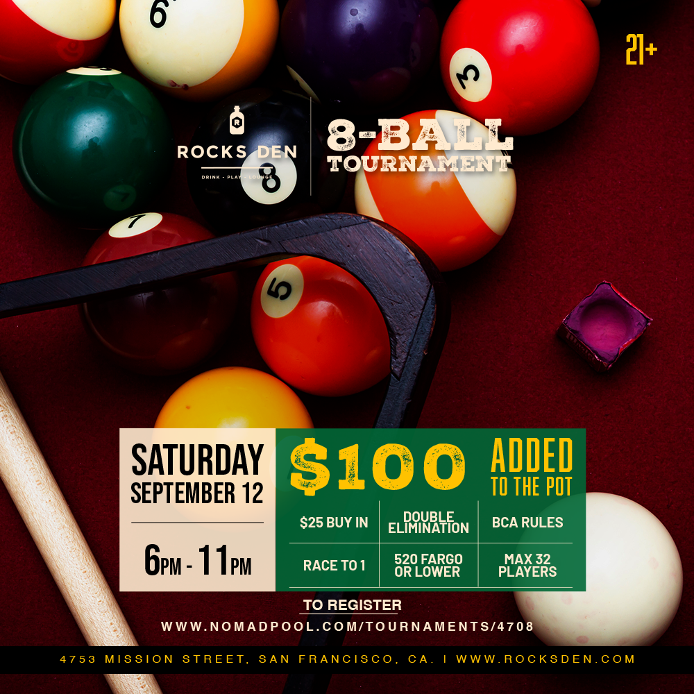 Rock's Den Monthly 8-Ball Tournament