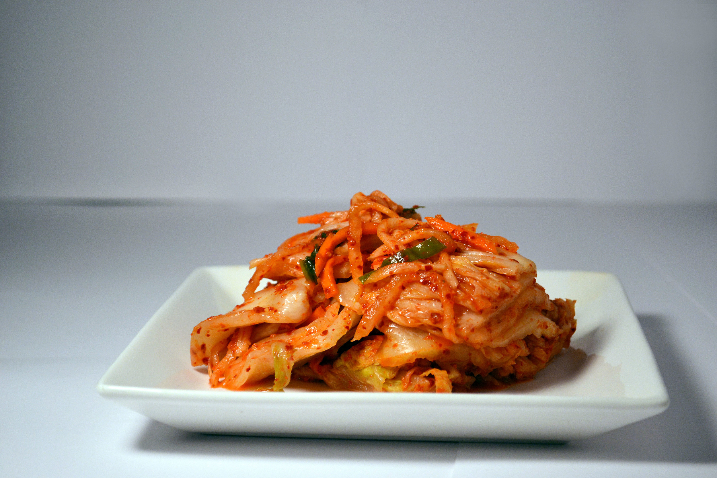 FRESH NAPA KIMCHI: For beginners that are new to fermented goods. Sometimes fermented food can pack a punch,so this is a great way to start. Less spicy and the fermented smell has yet to really give off that pungent smell.