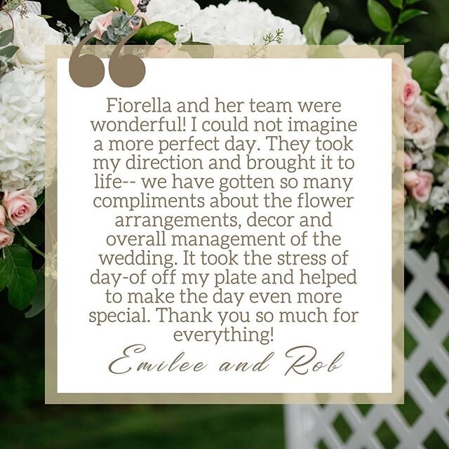 One of our main goals is to always provide a stress free day for our couples. Thank you @emgoodie for this review! 💗
Flowers: @theflowerdeptwi 
Photography: @eastelmphotography
