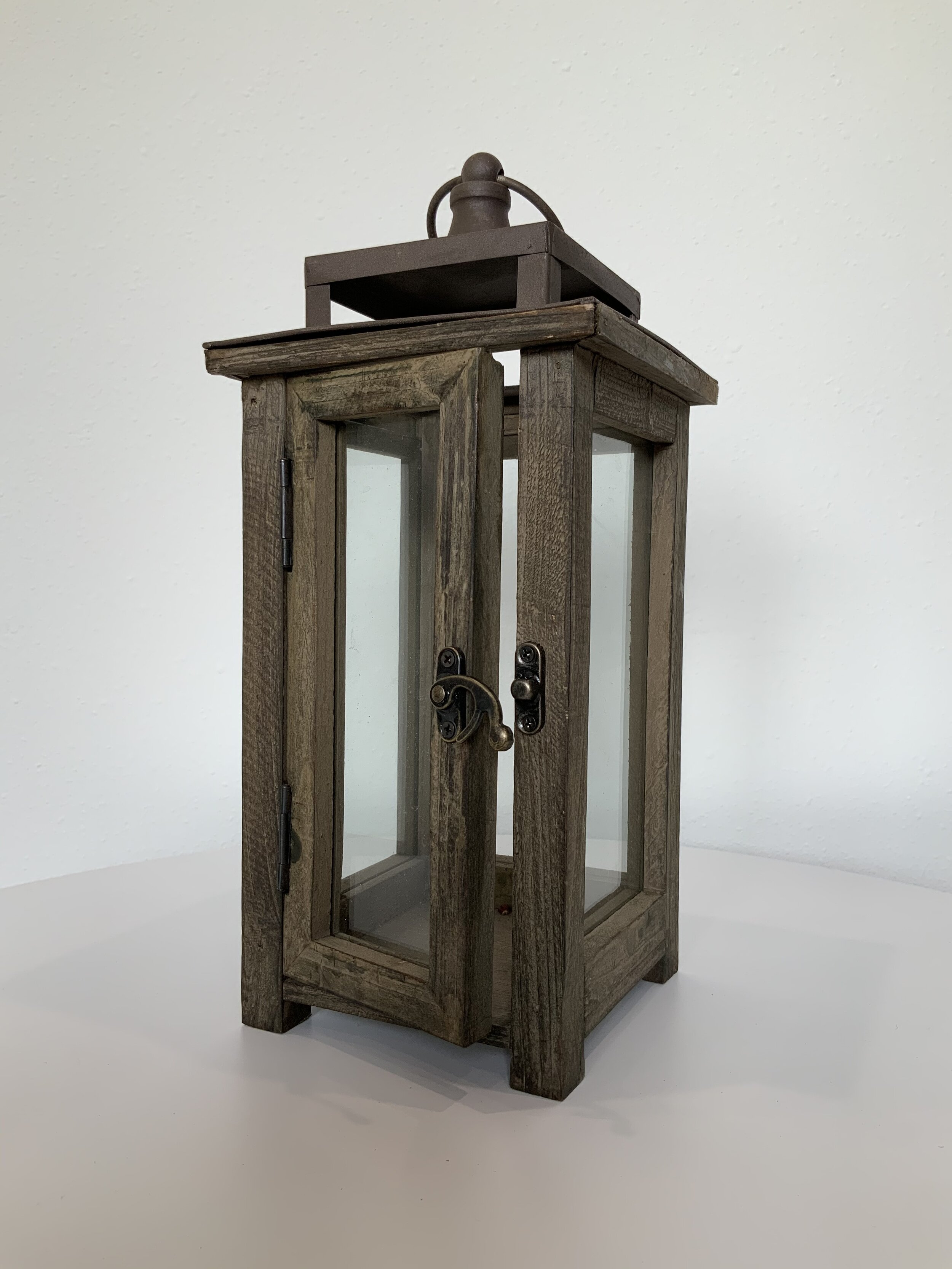 12" Wood lantern (15) -$10 ($15 with candle)