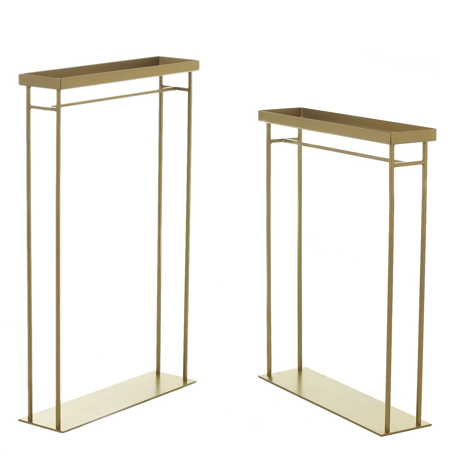 10 - 30" gold stands, rectangular base - $10