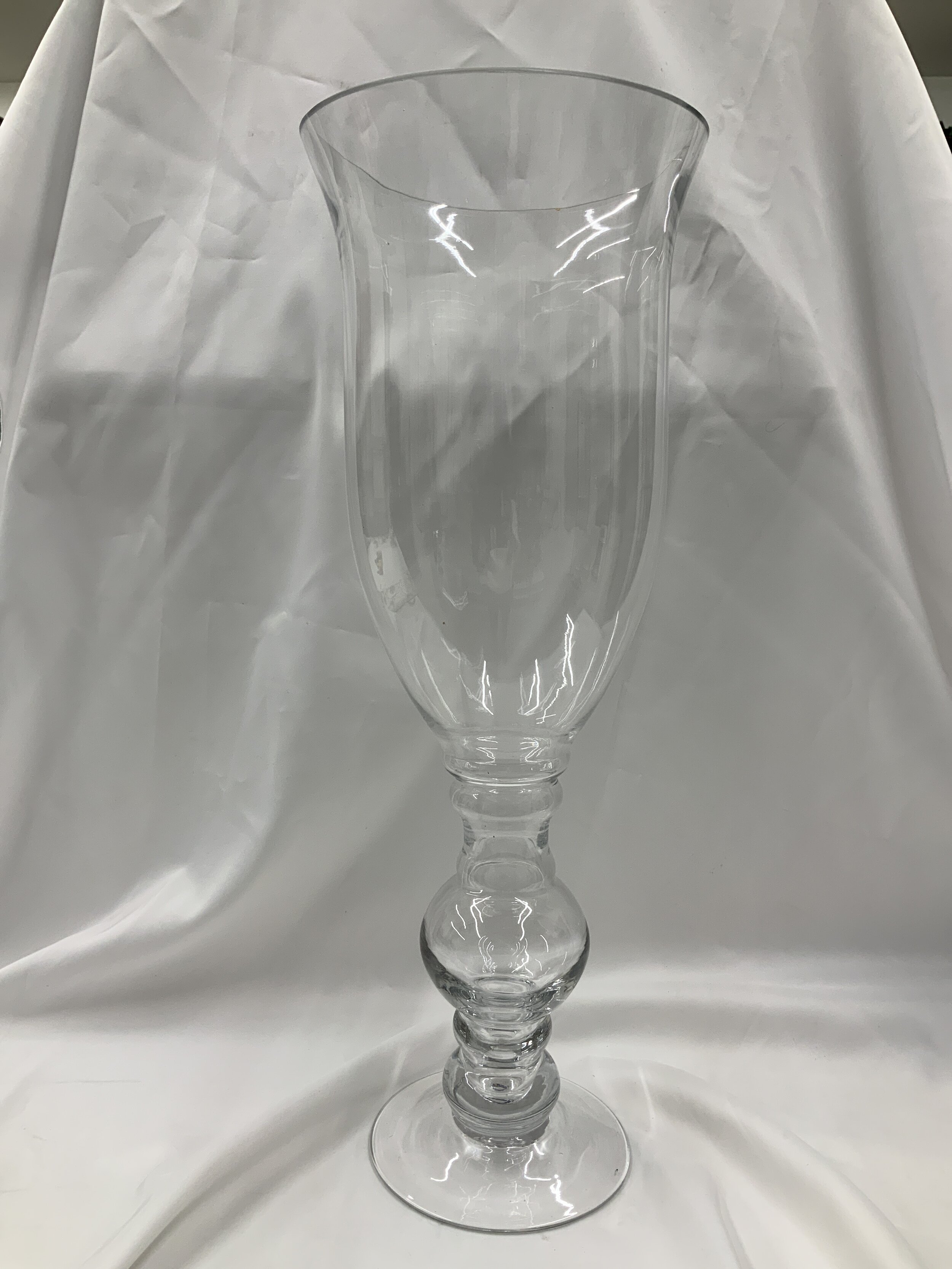 Tall clear glass vase (20) - $10
