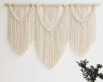 43"x32" Boho Style Macrame Accent Piece/Smaller Arch Draping - $30