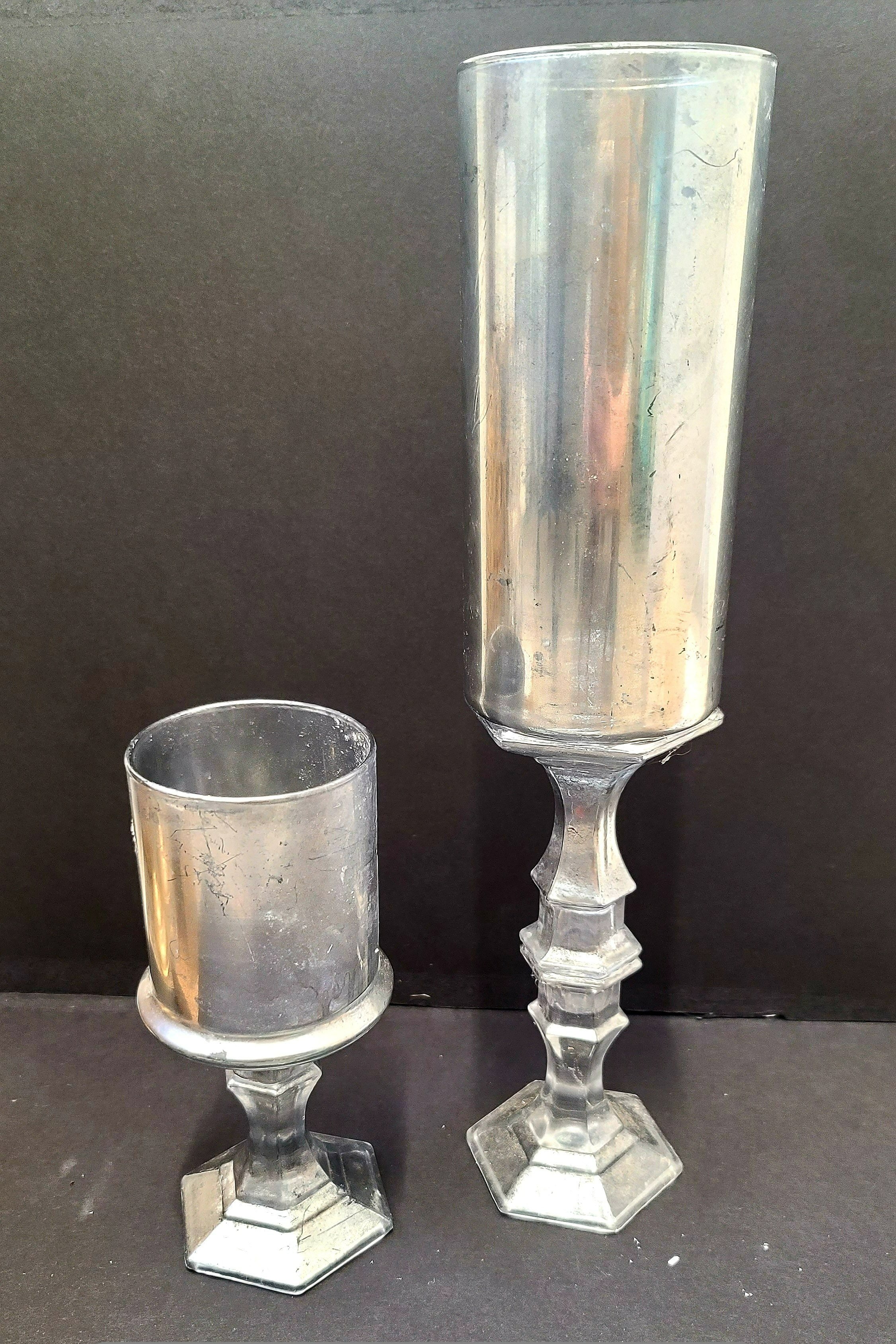 Silver Pillar Candle Set (1) - $15