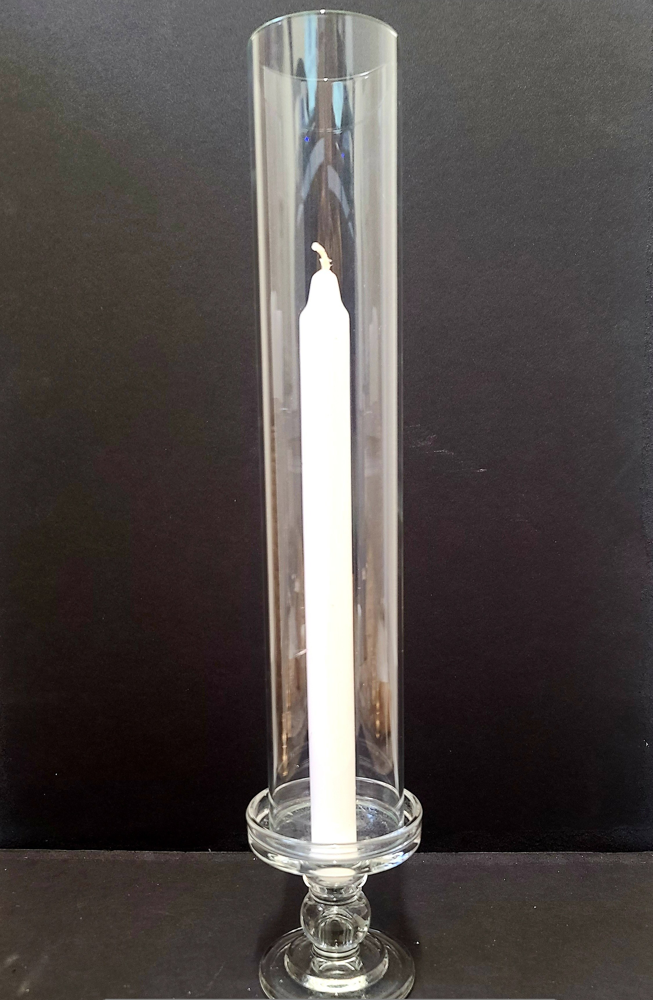 Taper with glass chimney (36) - $8 (or  $10 with candle )