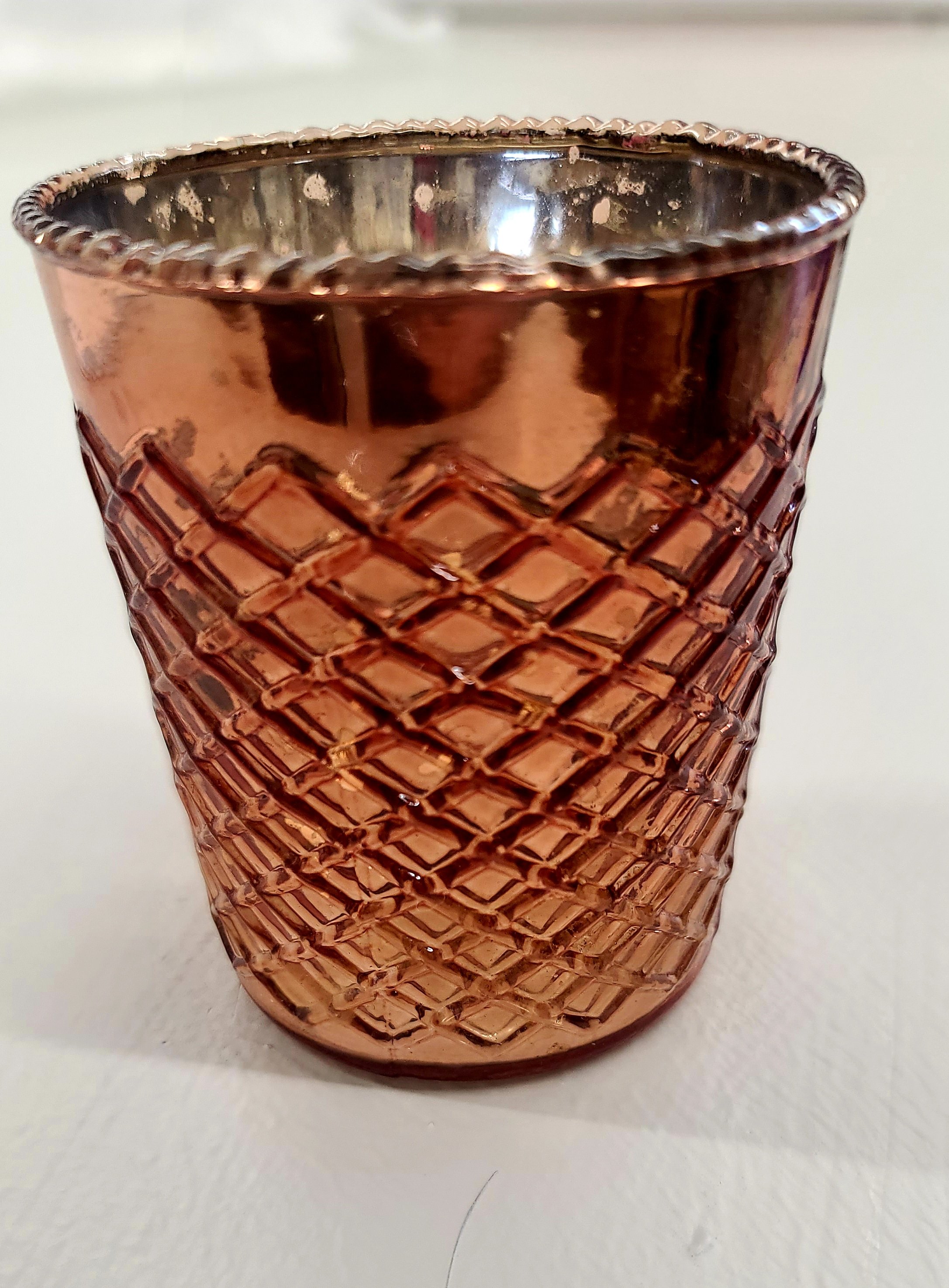 Copper/Rose Gold textured votive (76) - $2 - 