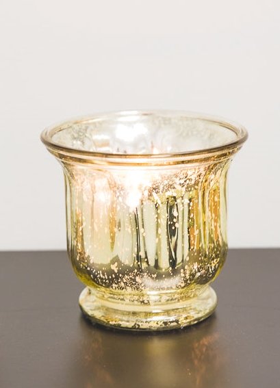 Venus Gold Vase (24) - 5.75"(H) x 5.8" (W - top). 3.75"(W - Opening) - $3