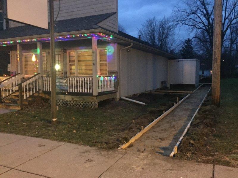 December 2016 - Prep for new sidewalk