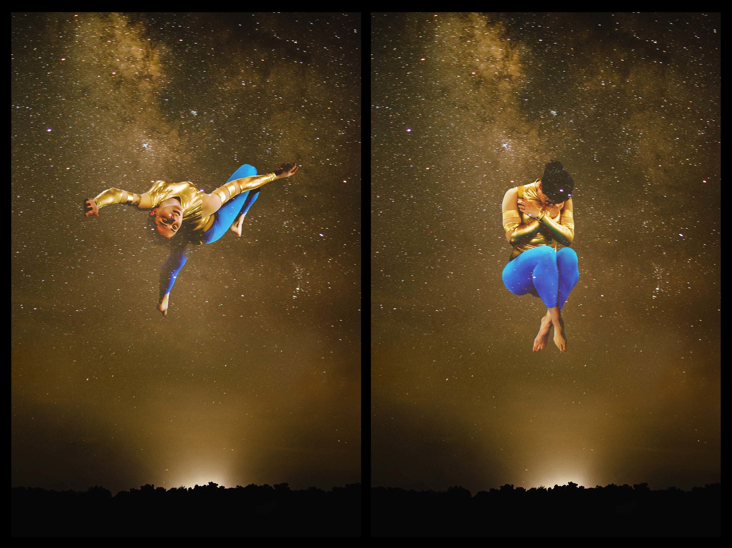 A. returns from the Milky Way at the edge of town - a composite photograph