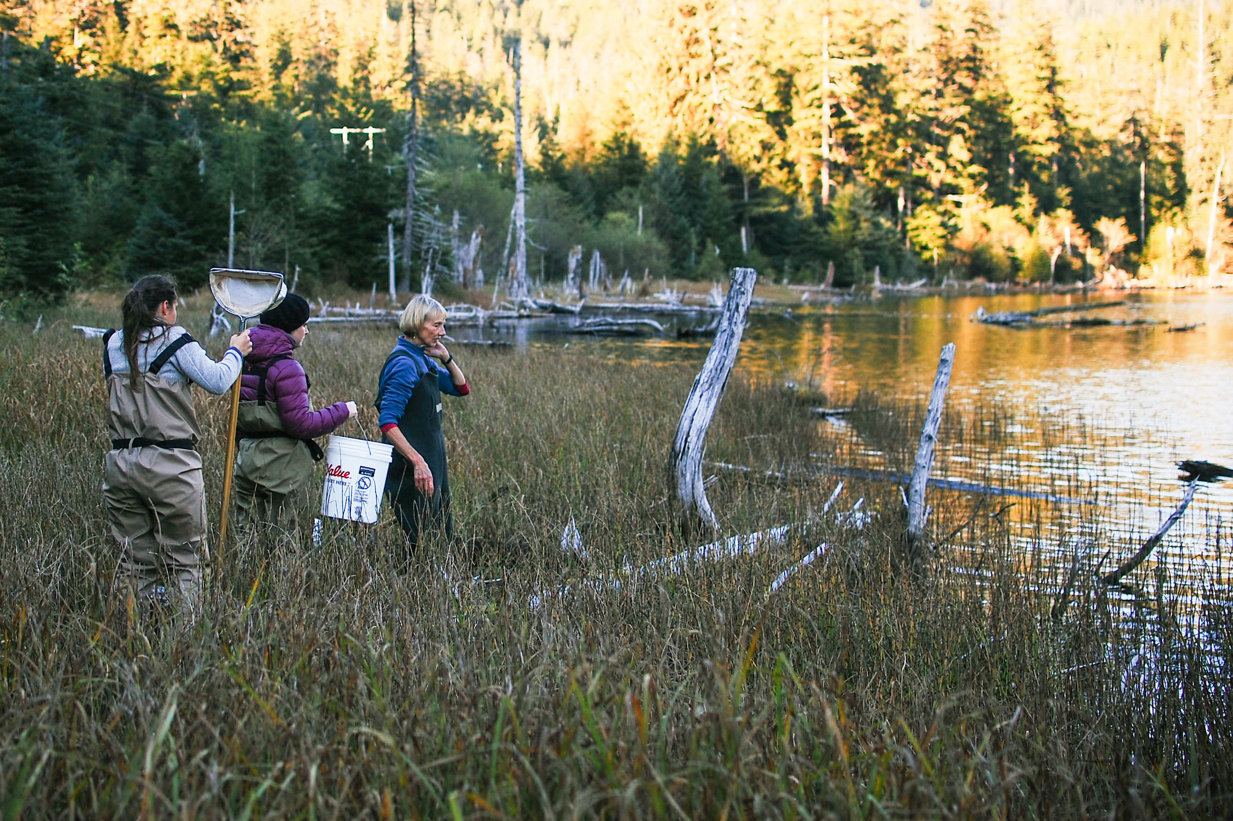  Educators prepare to gather samples for an in-class demonstration in southeast Alaska 