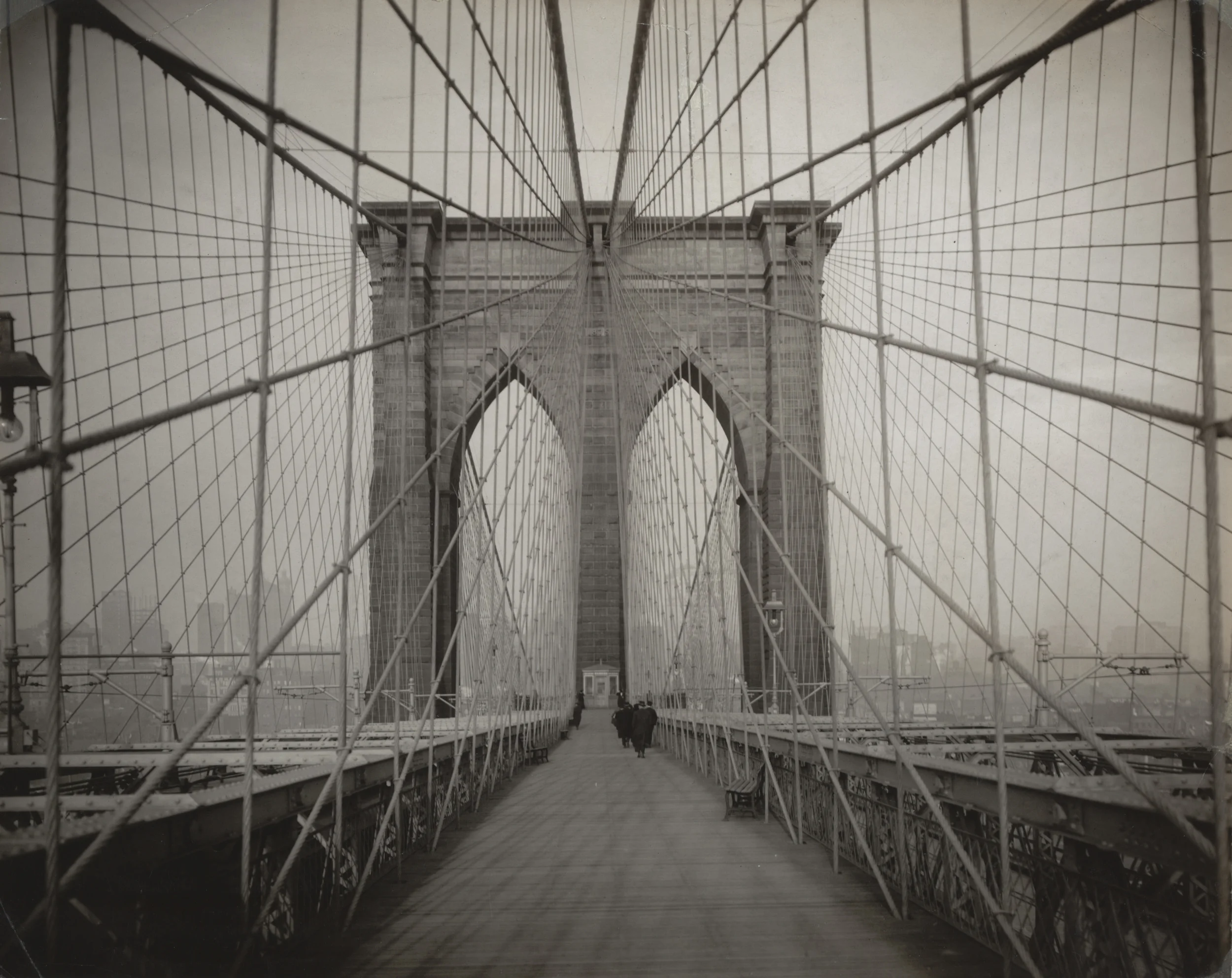 Unknown photographer. Brooklyn Bridge . c. 1914. Gelatin silver print, 7 5/8 x 9 9/16" (19.4 x 24.3 cm). The Museum of Modern Art, New York. The New York Times Collection