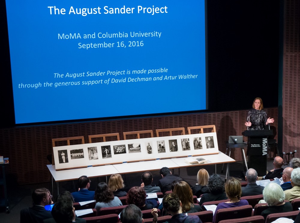 Sarah Hermanson Meister, Curator in MoMA’s Department of Photography, at the inaugural August Sander Project symposium, September 16, 2016. Photo: Scott Rudd