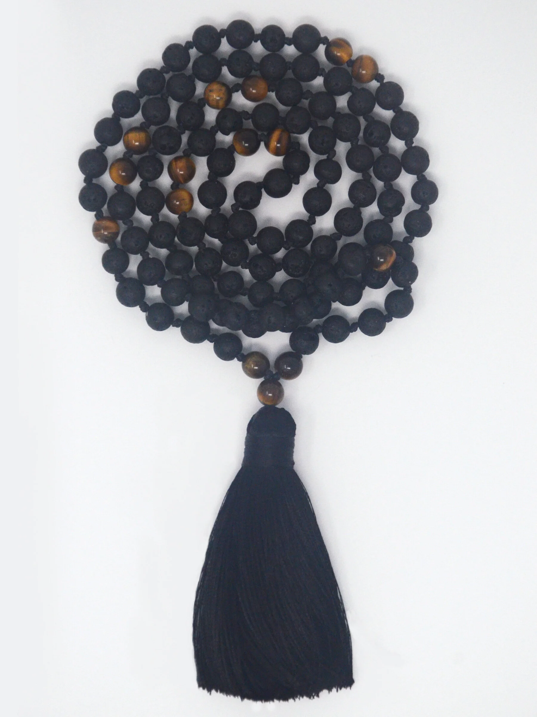 I am Fearless Mala - Tiger Eye and Lava