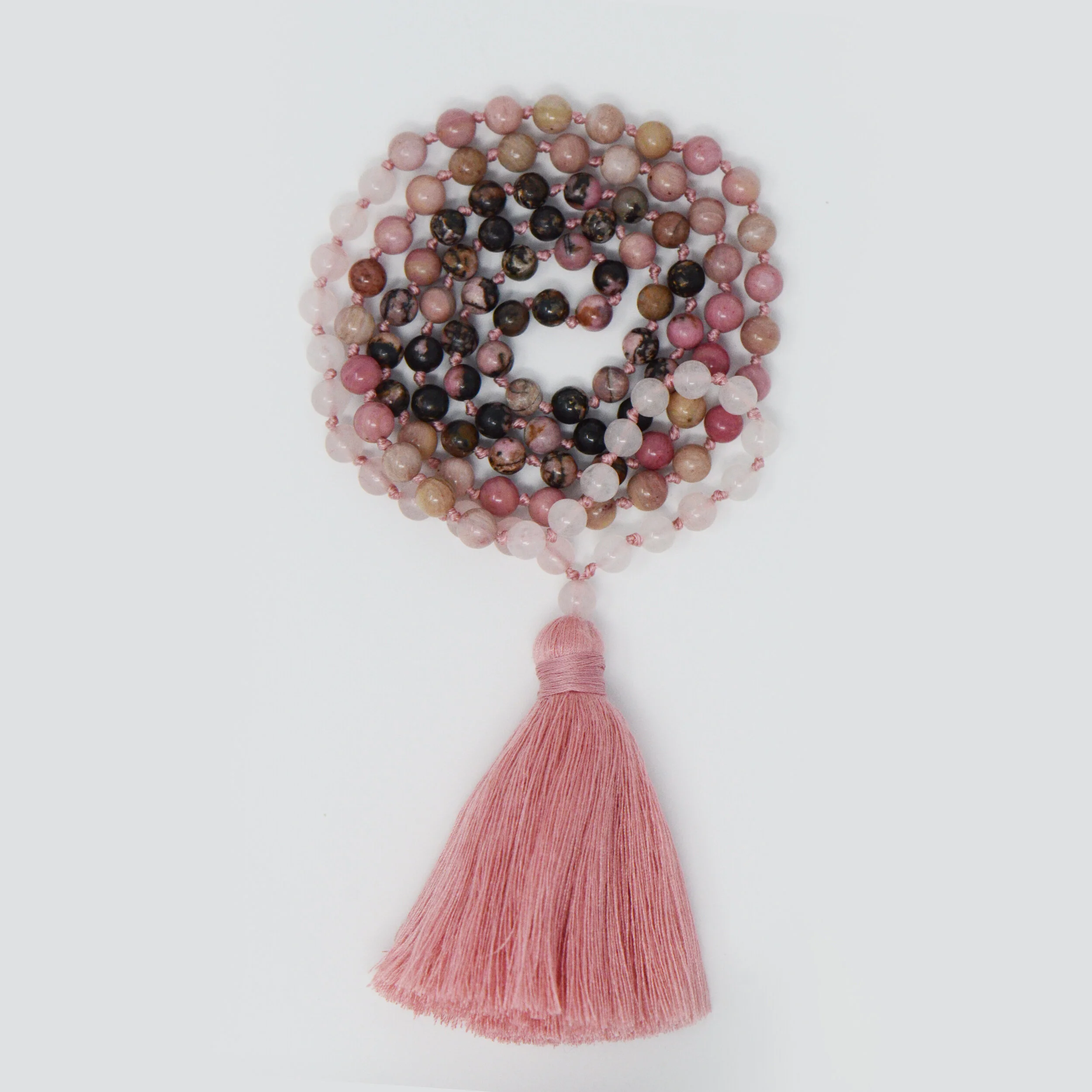 I am Beautiful Mala - Rhodochrosite, Rhodonite and Rose Quartz