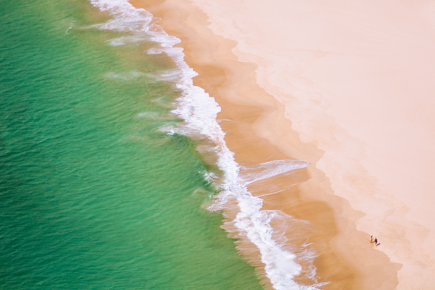 Aerial photograph of Zenith Beach taken from the summit of Mount Tomaree