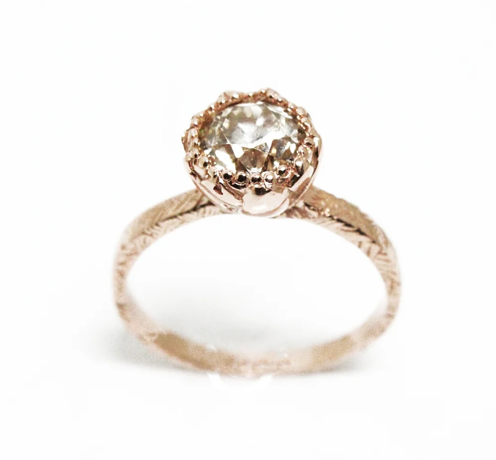Engagement Ring Diamond set in 14k rose gold 