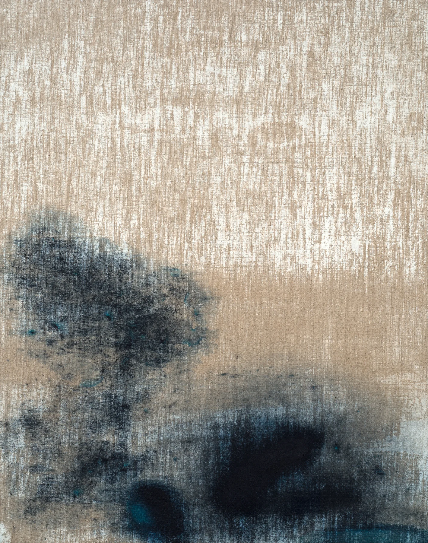 Untitled (Genuine Indigo) , 2017 Indigo pigment and acrylic on linen 20 x 16 inches