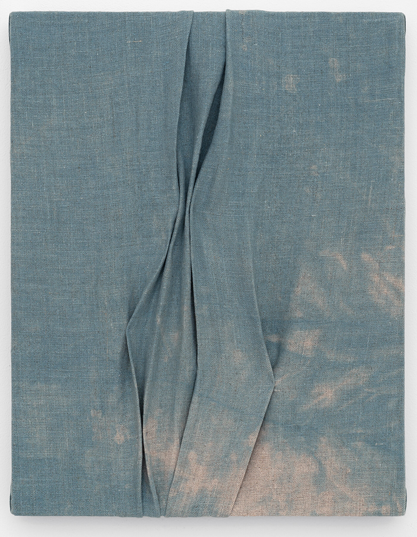   Head in the Clouds , 2021                                                                                               Indigo dyed linen, stitched                                                                                                 14 x