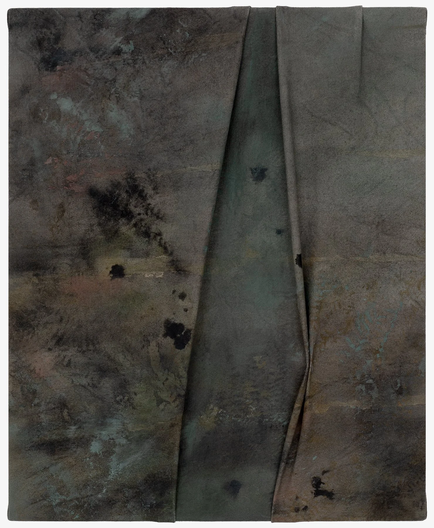   Against the Moon , 2026                                                                                               earth pigments and acrylic on stitched canvas                                                                                     