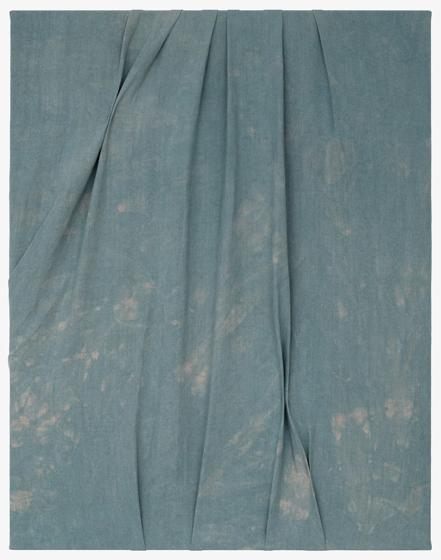   Colors in the Sky , 2026                                                                                               indigo dye on stitched linen                                                                                                  36 