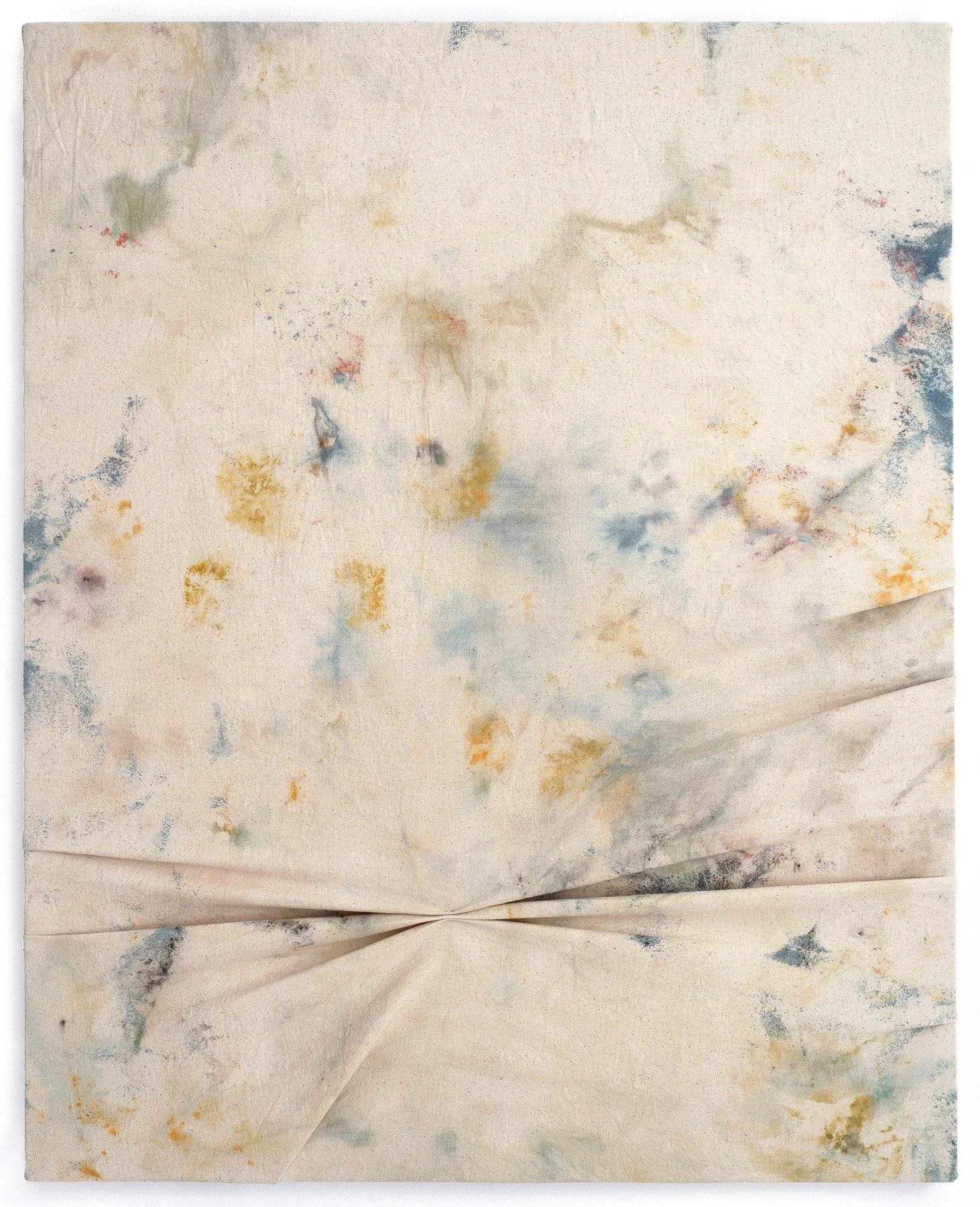   Marigold , 2024  earth pigments on stitched canvas  30 x 24 inches 