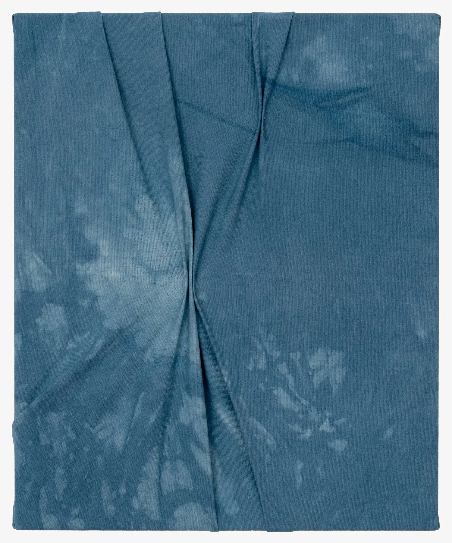   Out at Sea,  2026                                                                                              indigo dye on stitched canvas                                                                                                     22 x 18