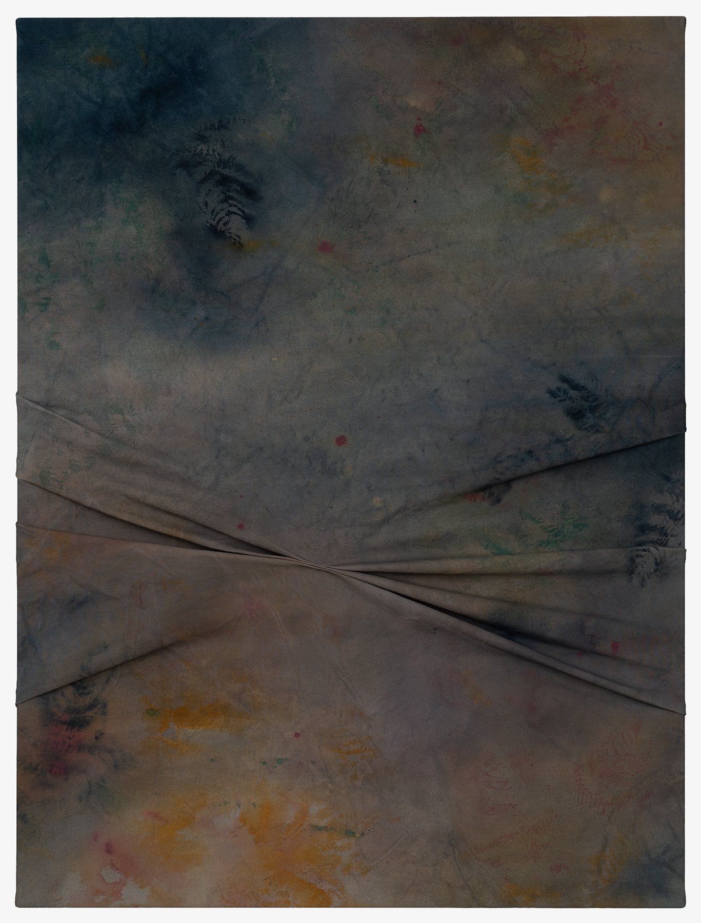   Lost in a Forest,  2026                                                                                               earth pigments and acrylic on stitched canvas                                                                                     