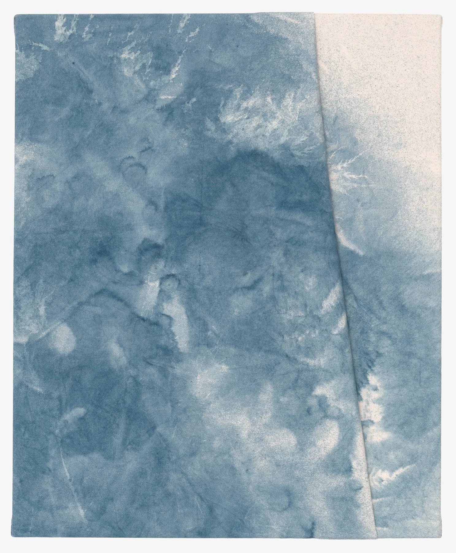   Deep Green Sea,  2025                                                                                               indigo dye on folded canvas                                                                                                         