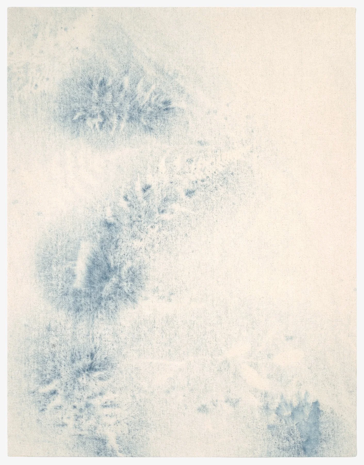   Wave After Wave,  2025                                                                                               indigo dye on canvas                                                                                                               