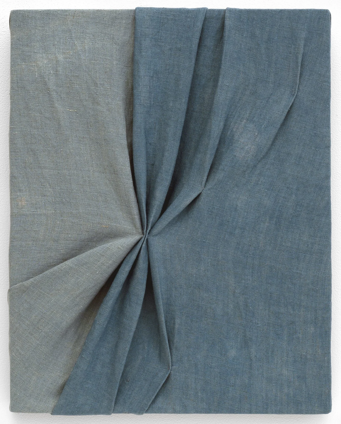   Beneath the Waves,  2022                                                                                               indigo dye on stitched linen                                                                                                     