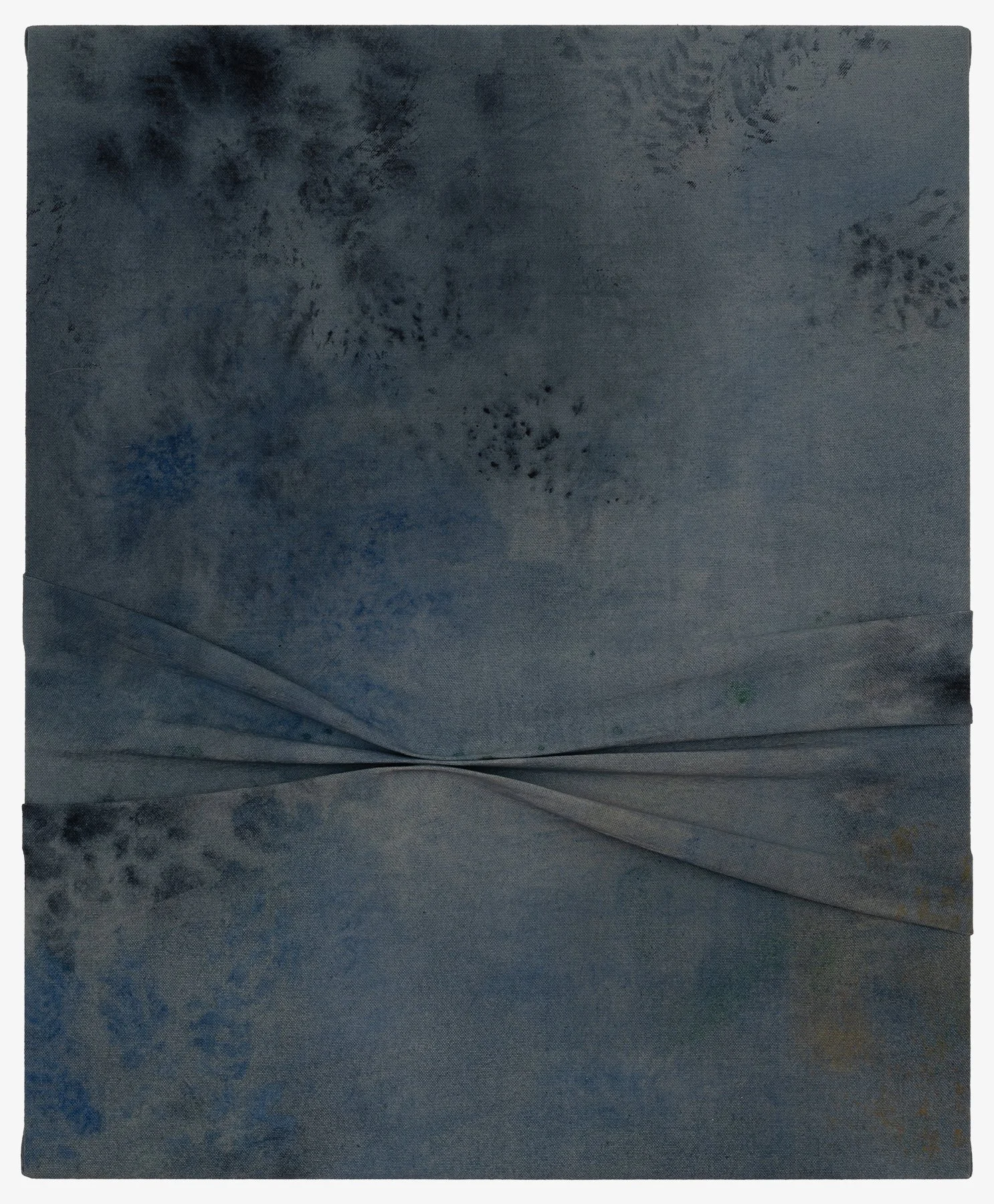   Memory Leaves You,  2026                                                                                               earth pigments and acrylic on stitched canvas                                                                                    