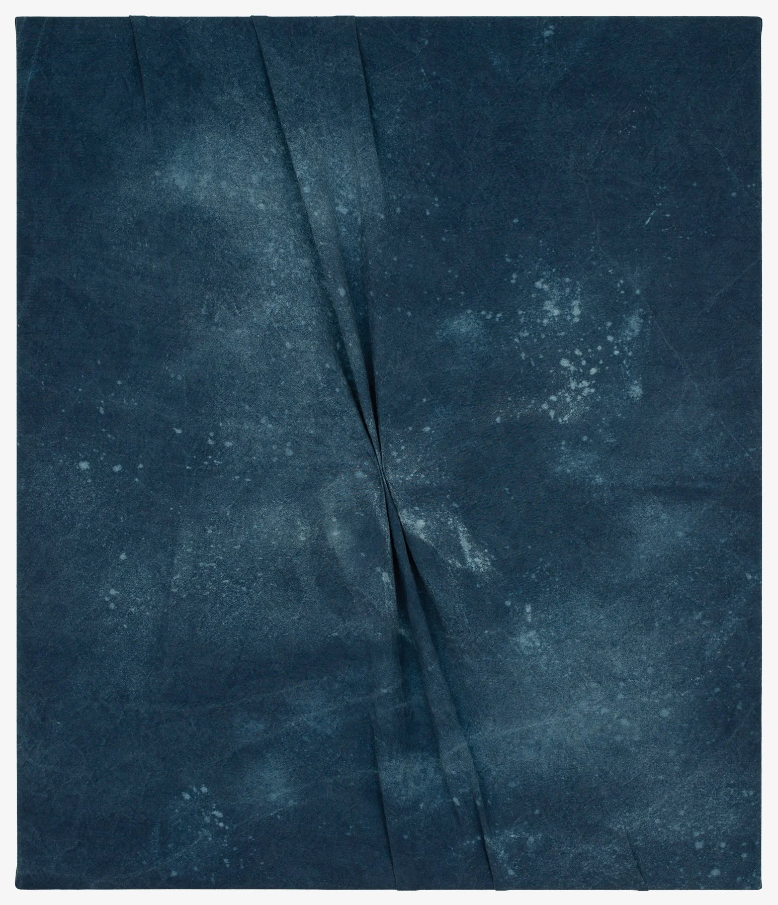   Painted Stars,  2026                                                                                               indigo dye and bleach on stitched linen                                                                                              