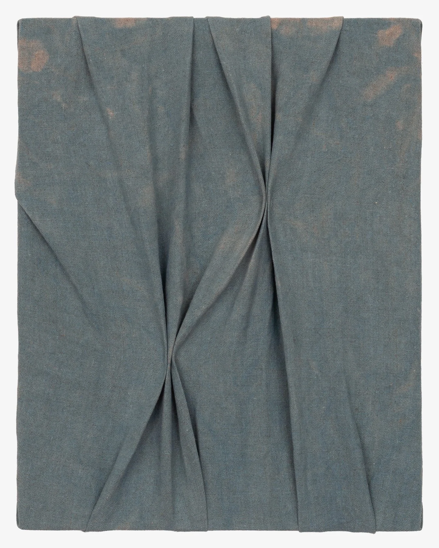   All Around You,  2026                                                                                               indigo dye on stitched linen                                                                                              14 × 11 in