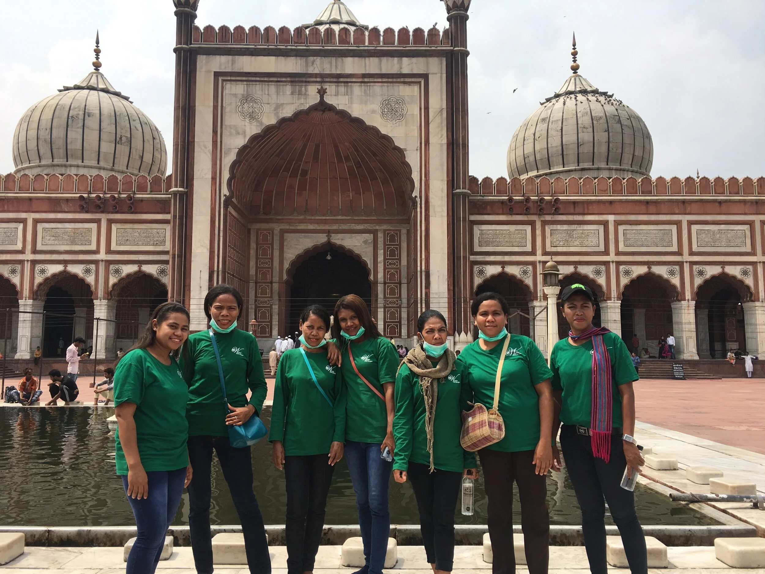 Solar mamas batch 4 arrive in India, L-R : Florida Teang, Yohana Tawa, Albina Bai, Ludgardis Tibu, Elisabeth Ndaru, Marselina Nena, Paulina Toyo