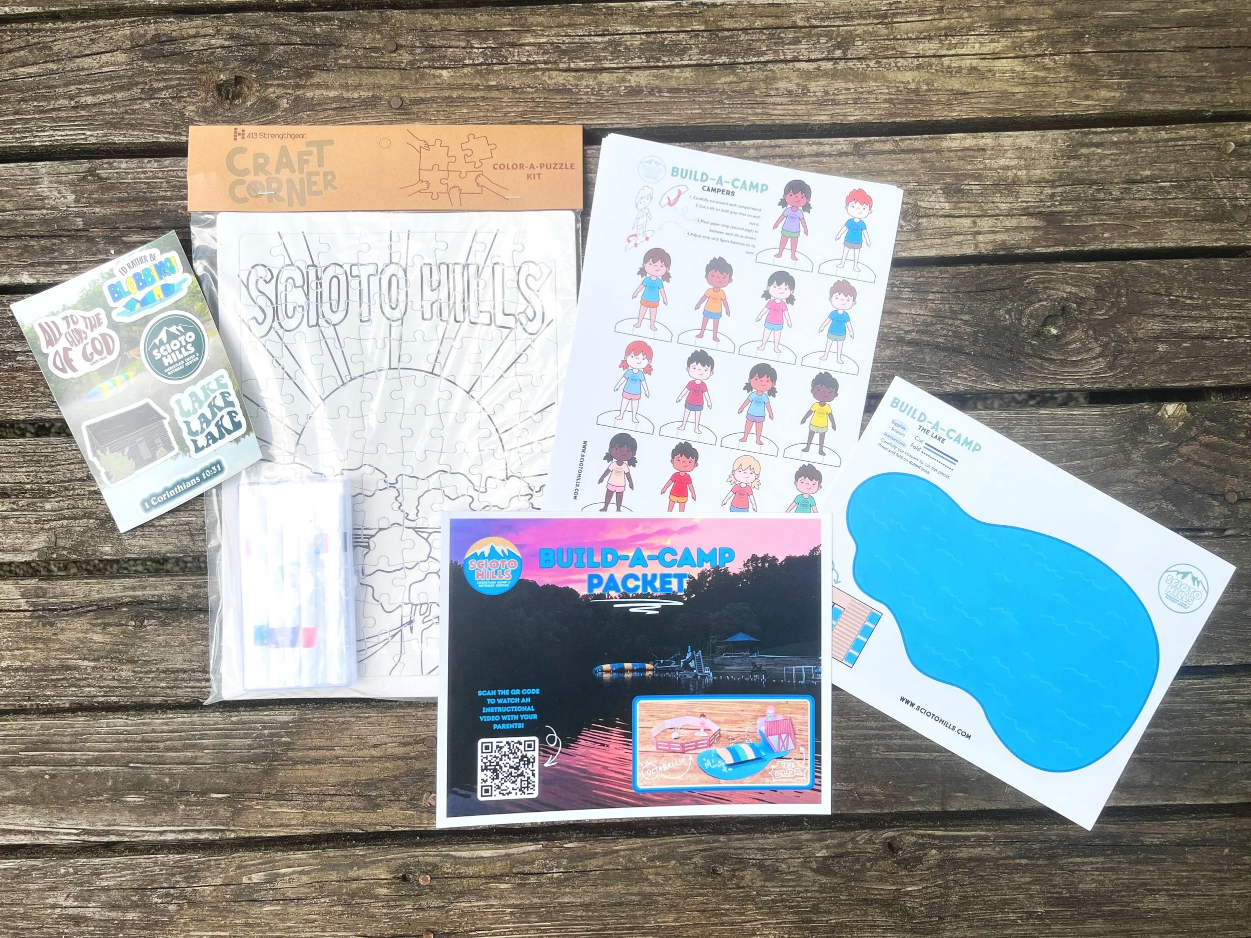 Camper Package 3 - Puzzle Kit, Decal Sheet & Build-A-Camp Kit