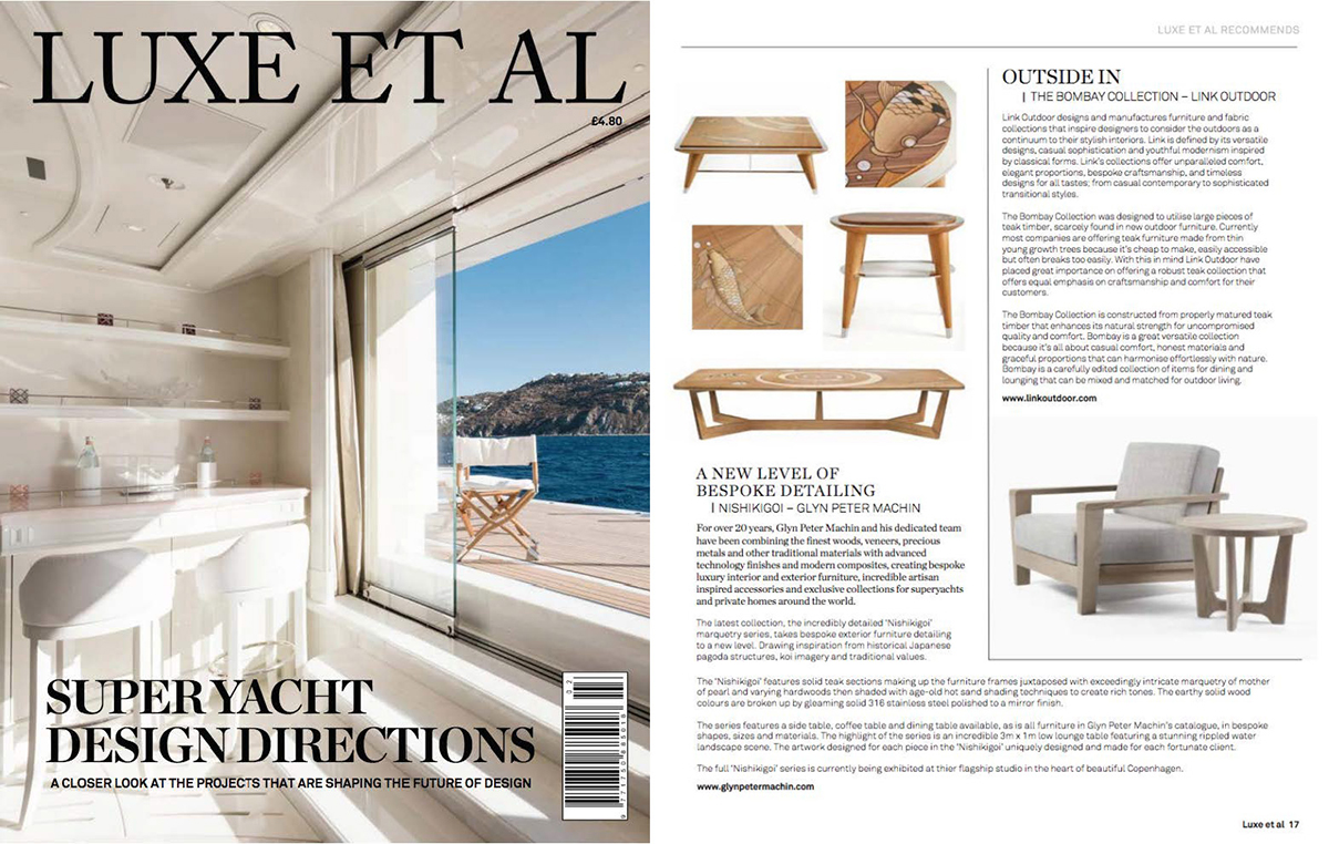 Luxe Et Al 2018, featuring the Bombay Lounge Chair and Bombay Side Table