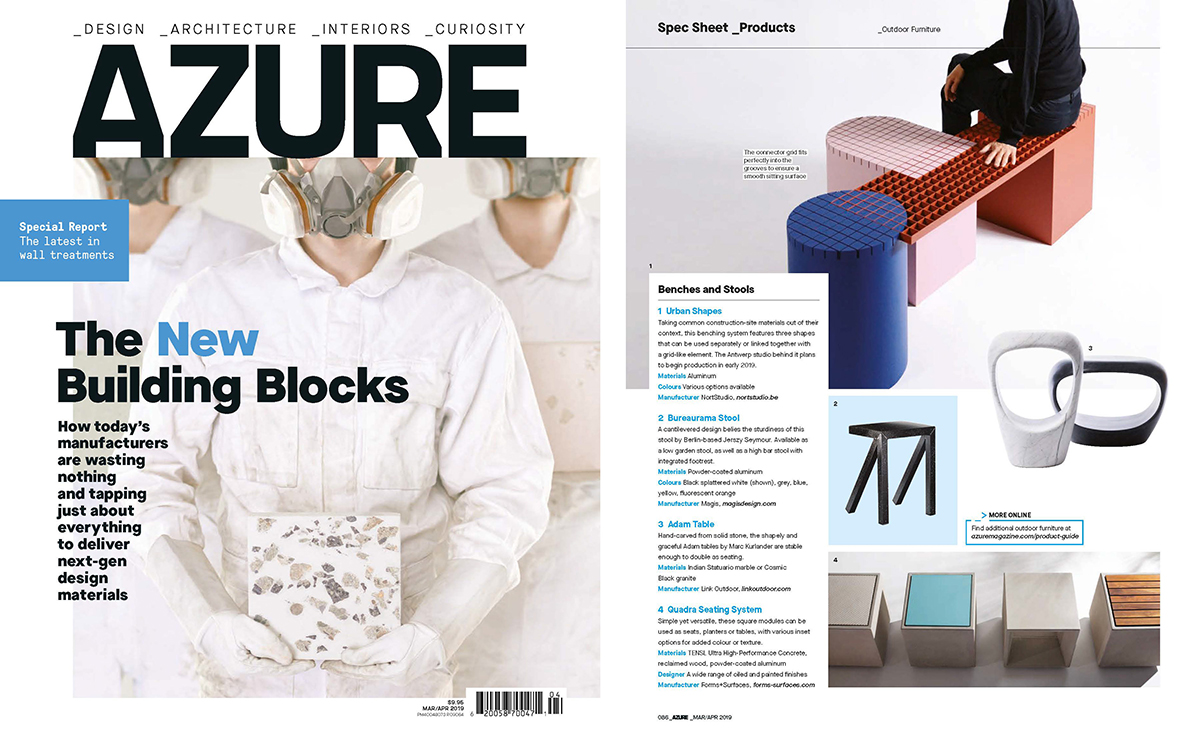Azure Magazine March/April 2019, featuring the Adam Tables