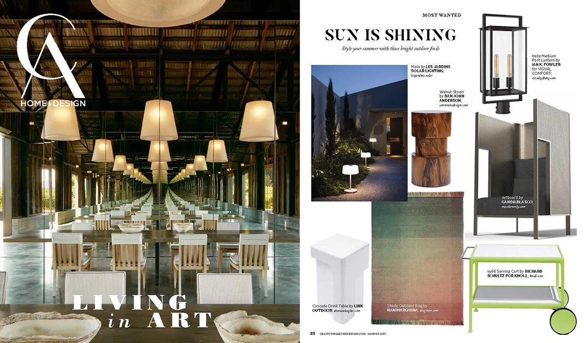 California Home + Design Summer 2019, featuring the Cascade Drink Table