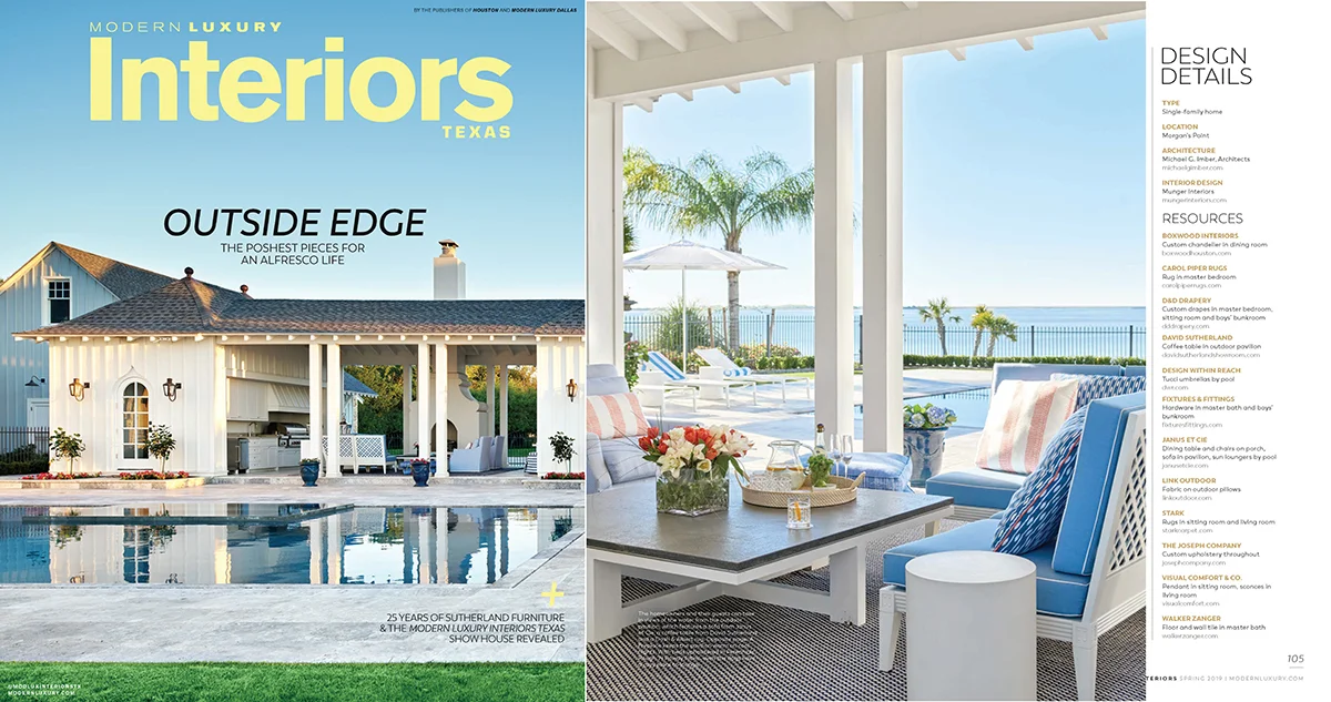 Modern Luxury Interiors Texas 2019, featuring the pillows in Fringe in Melon