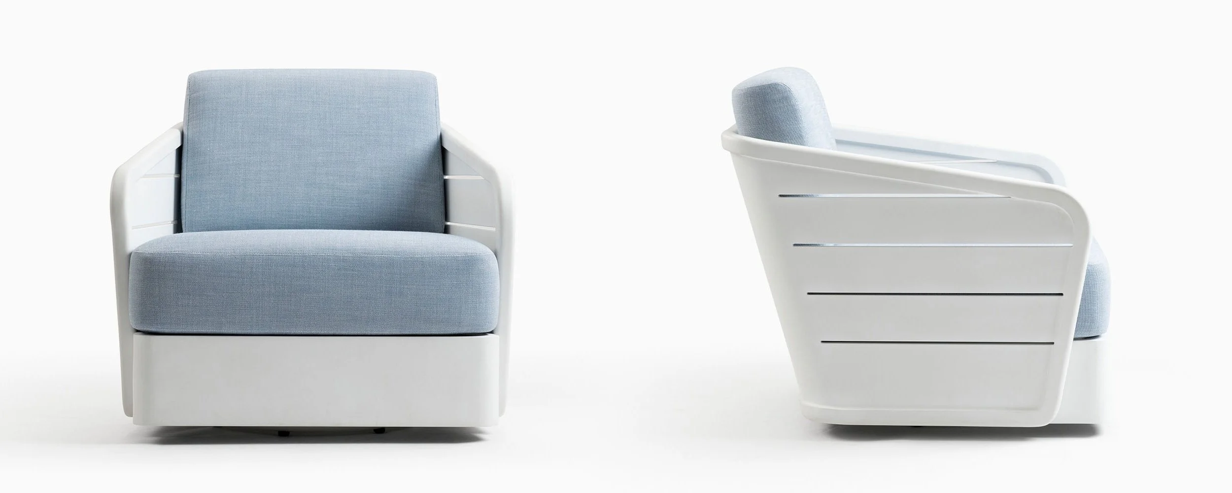 Riviera Swivel Lounge Chair in Bone White (NEW)