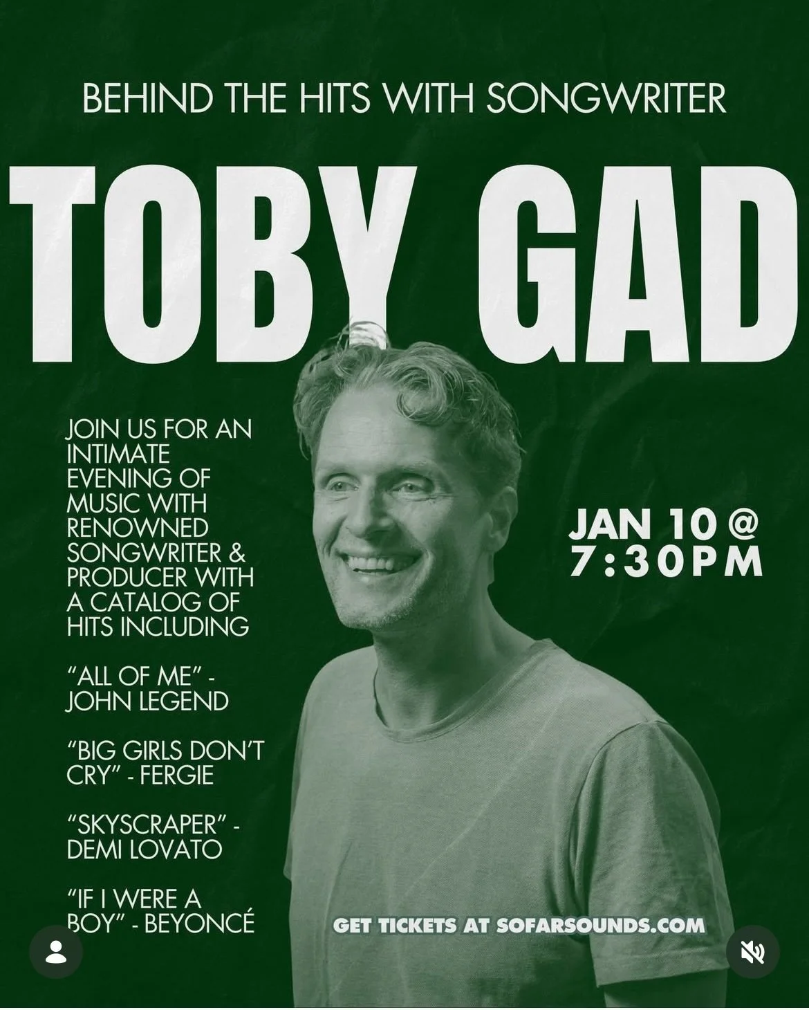 Kicking off the new year by opening for @grammys winner @tobygadmusic at a dope @sofarsoundsla show in Elysian Park area near Dodger Stadium TOMORROW, Saturday, January 10 at 7:30 PM.

Exact location revealed when you snag a 🎟️ (link in bio)

I&rsqu