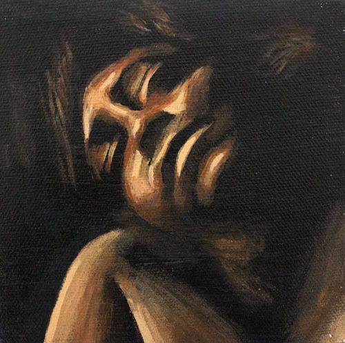 Twisted Redux (Nude) Acrylic on Canvas, 5" x 5" 2013.